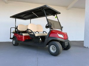 Red Club Car Tempo Limo Lithium Golf Cart